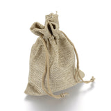 250 pc Polyester Imitation Burlap Packing Pouches Drawstring Bags, for Christmas, Wedding Party and DIY Craft Packing, Dark Khaki, 12x9cm