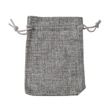 250 pc Polyester Imitation Burlap Packing Pouches Drawstring Bags, for Christmas, Wedding Party and DIY Craft Packing, Gray, 12x9cm