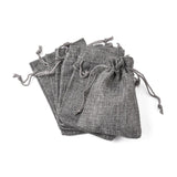 250 pc Polyester Imitation Burlap Packing Pouches Drawstring Bags, for Christmas, Wedding Party and DIY Craft Packing, Gray, 12x9cm
