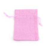 250 pc Polyester Imitation Burlap Packing Pouches Drawstring Bags, for Christmas, Wedding Party and DIY Craft Packing, Pearl Pink, 12x9cm