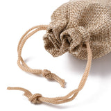 250 pc Polyester Imitation Burlap Packing Pouches Drawstring Bags, for Christmas, Wedding Party and DIY Craft Packing, Dark Khaki, 9x7cm