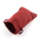 250 pc Polyester Imitation Burlap Packing Pouches Drawstring Bags, for Christmas, Wedding Party and DIY Craft Packing, Dark Red, 9x7cm