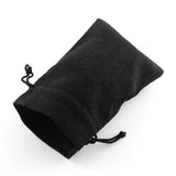 250 pc Polyester Imitation Burlap Packing Pouches Drawstring Bags, for Christmas, Wedding Party and DIY Craft Packing, Black, 9x7cm