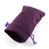 250 pc Polyester Imitation Burlap Packing Pouches Drawstring Bags, for Christmas, Wedding Party and DIY Craft Packing, Purple, 9x7cm