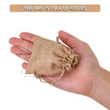 250 pc Polyester Imitation Burlap Packing Pouches Drawstring Bags, for Christmas, Wedding Party and DIY Craft Packing, Mixed Color, 9x7cm