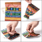 250 pc Ethnic Style Cloth Packing Pouches Drawstring Bags, Rectangle, Mixed Color, 14x10cm