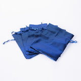 500 pc Rectangle Cloth Bags, with Drawstring, Dark Blue, 12x9cm