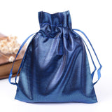 500 pc Rectangle Cloth Bags, with Drawstring, Dark Blue, 12x9cm