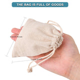 250 pc Cotton Packing Pouches Drawstring Bags, Gift Sachet Bags, Muslin Bag Reusable Tea Bag, Wheat, 11x9.5cm