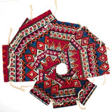 1 Set Burlap Pouches, Polyester Drawstring Bags, Stripe Pattern, Red, 13.8~22.7x10~17.4cm, 12pcs/set