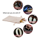 50 pc Polycotton(Polyester Cotton) Packing Pouches Drawstring Bags, with Printed Flower, Wheat, 14x10cm