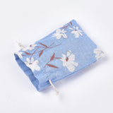 50 pc Polycotton(Polyester Cotton) Packing Pouches Drawstring Bags, with Flower Printed, Colorful, 18x13cm
