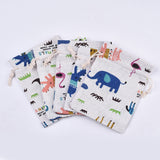 50 pc Polycotton(Polyester Cotton) Packing Pouches Drawstring Bags, with Animal Printed, Colorful, 13.7x10cm