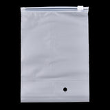 200 pc Frosted PE Jewelry Zip Lock Storage Bags, Portable Jewelry Organizer Pouches, Rectangle, White, 20x14x0.02cm
