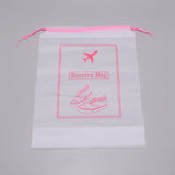 40 pc Makrofol Semi-transparent Drawstring Bag, Dustproof Storage Bags, Rectangle, Deep Pink, 35.5x26.8x0.15cm