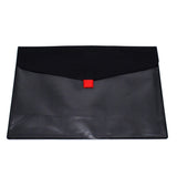1 pc PVC Meeting File Bag, with PU Leather & Hook and Loop, Rectangle, Black, 22.6x31.8x0.3cm
