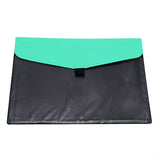 1 pc PVC Meeting File Bag, with PU Leather & Hook and Loop, Rectangle, Medium Aquamarine, 22.6x31.8x0.3cm