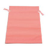 22 pc Rectangle Plastic Frosted Drawstring Gift Bags, with Cotton Cord, for Daily Supplies Storage, Salmon, 28.5x20.8x0.15cm