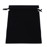 22 pc Rectangle Plastic Frosted Drawstring Gift Bags, with Cotton Cord, for Daily Supplies Storage, Black, 28.5x20.8x0.15cm
