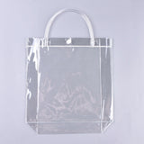12 pc Transparent PVC Plastic Gift Bag with Handle, for Wedding Birthday Baby Shower, Recycled Bag, Square, Clear, 37x25.5x1cm
