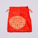 10 pc Rectangle Damask Pouches, Candy Gift Bags Party Wedding Favors Bags, with Character Pattern, Red, 20.8x15x0.05cm