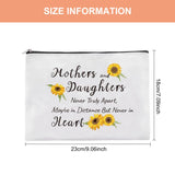 1 pc Canvas Bag, Multipurpose Travel Toiletry Pouch with Zipper, Sunflower Pattern, 9-1/8x7-1/8 inch(23x18cm)