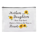 1 pc Canvas Bag, Multipurpose Travel Toiletry Pouch with Zipper, Sunflower Pattern, 9-1/8x7-1/8 inch(23x18cm)