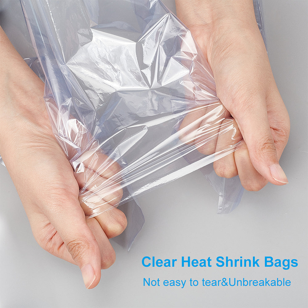 Plastic Shrink Wrap Bags for Soaps Shoes Gift Baskets - Clear Heat