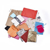50 pc Cotton & Silk Packing Pouches, Drawstring Bags, Mixed Color, 9.2~23.2x7~16.8x0.1~0.4cm
