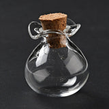 10 pcs Lucky Bag Shape Glass Cork Bottles Ornament, Glass Empty Wishing Bottles, DIY Vials for Pendant Decorations, Clear, 2.5cm