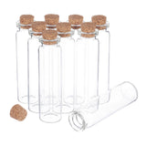 1 Box Glass Bead Containers, with Cork Stopper, Wishing Bottle, Clear, 2.15x8cm, Capacity: 20ml(0.67 fl. oz), 30pcs/box