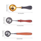 3 PCS Different Colors Wooden Handle Wax Seal Melting Spoon