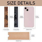 CRASPIRE 1 set Rosewood & African Blackwood Bookmarks Set, Laser Engraving, Rectangle, Sea Animals, 148x25mm, 2pcs/set