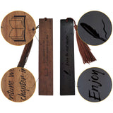 CRASPIRE 1 set Rosewood & African Blackwood Bookmarks Set, Laser Engraving, Rectangle with Word Every adventure we take is just another chapter in our story & Enjoy the next chapter, Study Supplies Pattern, 148x25mm, 2pcs/set