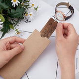 CRASPIRE 1 set Rosewood & African Blackwood Bookmarks Set, Laser Engraving, Rectangle with Flower & Skull, Mixed Patterns, 148x25mm, 2pcs/set