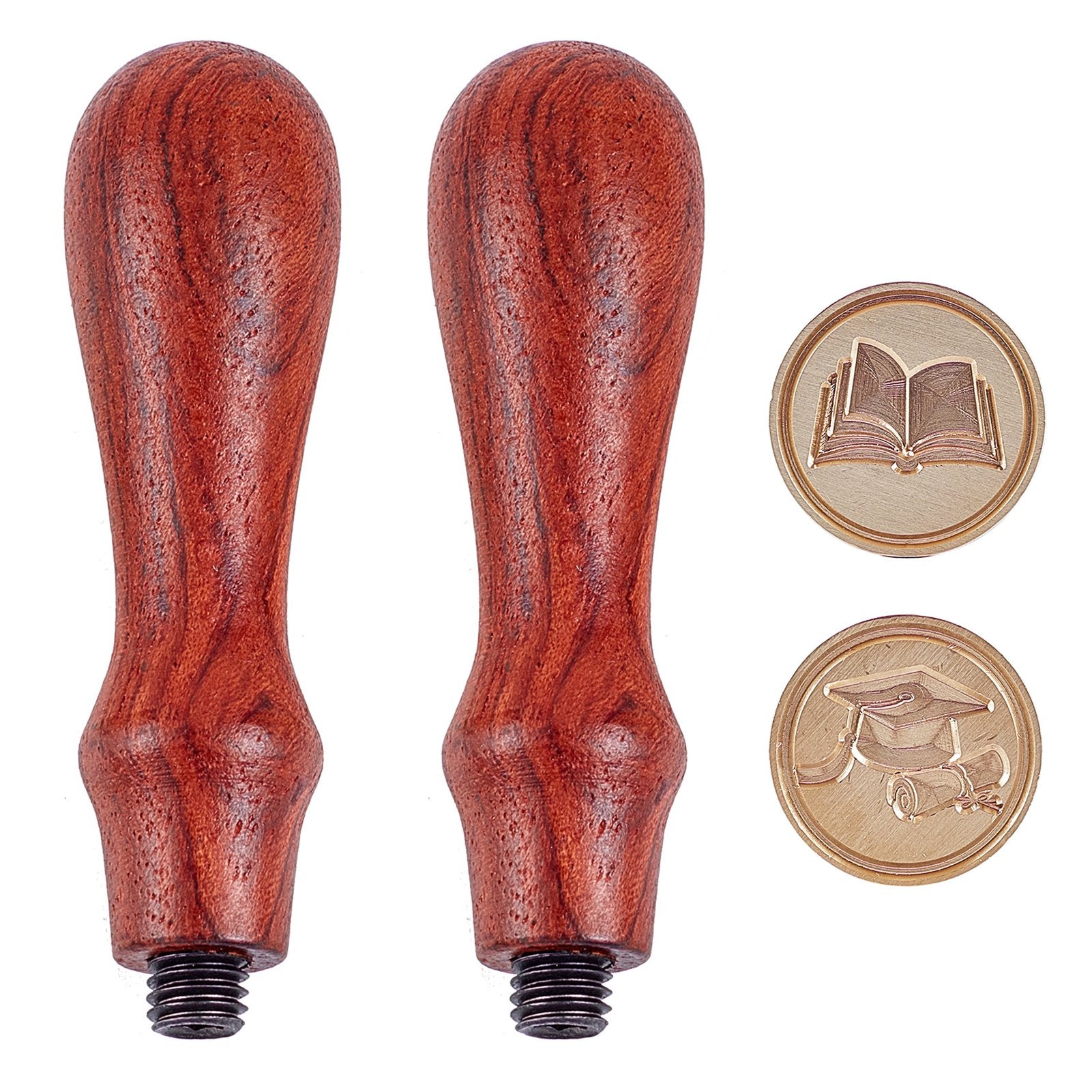 Caps and Books Wax Seal Stamp Set(stamp heads and handles)