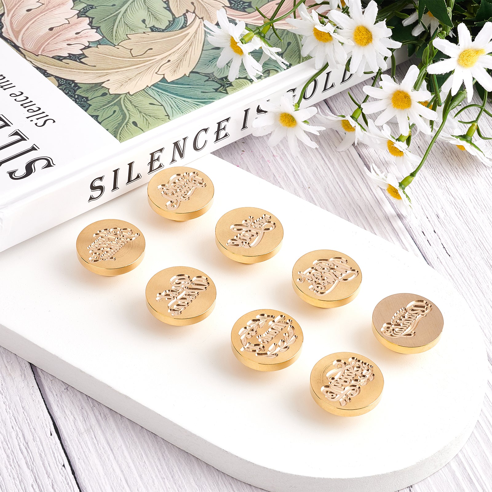 8 Pieces Words Theme Wax Seal Stamp Set