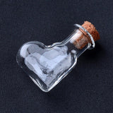 100 pcs Glass Bottles, with Cork Stopper, Wishing Bottle, Boot, Clear, 30x19.5x9mm, Bottleneck: 8mm in diameter, Capacity: 2ml(0.06 fl. oz)