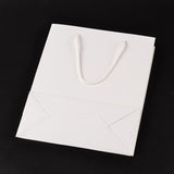 20 pc Rectangle Cardboard Paper Bags, Gift Bags, Shopping Bags, with Nylon Cord Handles, White, 12x5.7x16cm