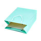 10 pc Kraft Paper Bags, with Handles, Gift Bags, Shopping Bags, Rectangle, Aquamarine, 28x20x10.1cm