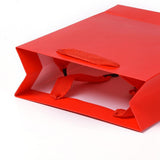 10 pc Kraft Paper Bags, with Handles, Gift Bags, Shopping Bags, Rectangle, Red, 20x15x6.2cm