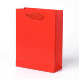 10 pc Kraft Paper Bags, with Handles, Gift Bags, Shopping Bags, Rectangle, Red, 20x15x6.2cm