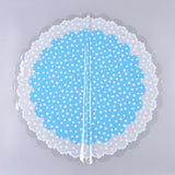 5 Bag Oriented Polypropylene(OPP) Plastic Gift Wrapping Paper, Christmas Theme, for Apple, Candy, Flat Round with Flower Pattern, DeepSky Blue, 58.5x0.003cm, 20pcs/bag