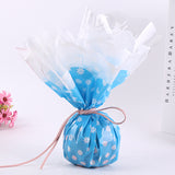 5 Bag Oriented Polypropylene(OPP) Plastic Gift Wrapping Paper, Christmas Theme, for Apple, Candy, Flat Round with Flower Pattern, DeepSky Blue, 58.5x0.003cm, 20pcs/bag