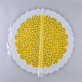 5 Bag Oriented Polypropylene(OPP) Plastic Gift Wrapping Paper, Christmas Theme, for Apple, Candy, Flat Round with Flower Pattern, Gold, 58.5x0.003cm, 20pcs/bag