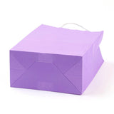12 pc Pure Color Kraft Paper Bags, Gift Bags, Shopping Bags, with Paper Twine Handles, Rectangle, Medium Purple, 27x21x11cm