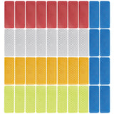 Craspire 40Pcs 5 Colors Rectangle PET Safety Reflector Strips Adhesive Stickers, Auto Accessories, Mixed Color, 81x30x0.5mm, 8pcs/color