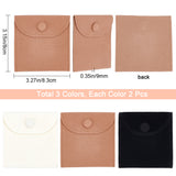 1 Bag 3 Colors 6PCS Velvet Wedding Ring Case Slim Engagement Pouch Bride & Groom Jewelry Storage Handmade with Snap Button for Minimalist Coin Pouch SD Card Holder Wallet and Cash Organizer