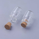 200 pcs Mini Cute Small Glass Jar Glass Bottles, Decorative Storage Pendants, Wishing Bottle, with Cork Stopper, Clear, 22x15mm, Bottleneck: 7mm, Capacity: 5ml(0.17 fl. oz)