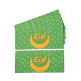 10 Bag Paper Envelopes, Rectangle with Eid Mubarak Word, Lime Green, 13x18x0.05cm, Usable: 80x180mm, 6pcs/bag
